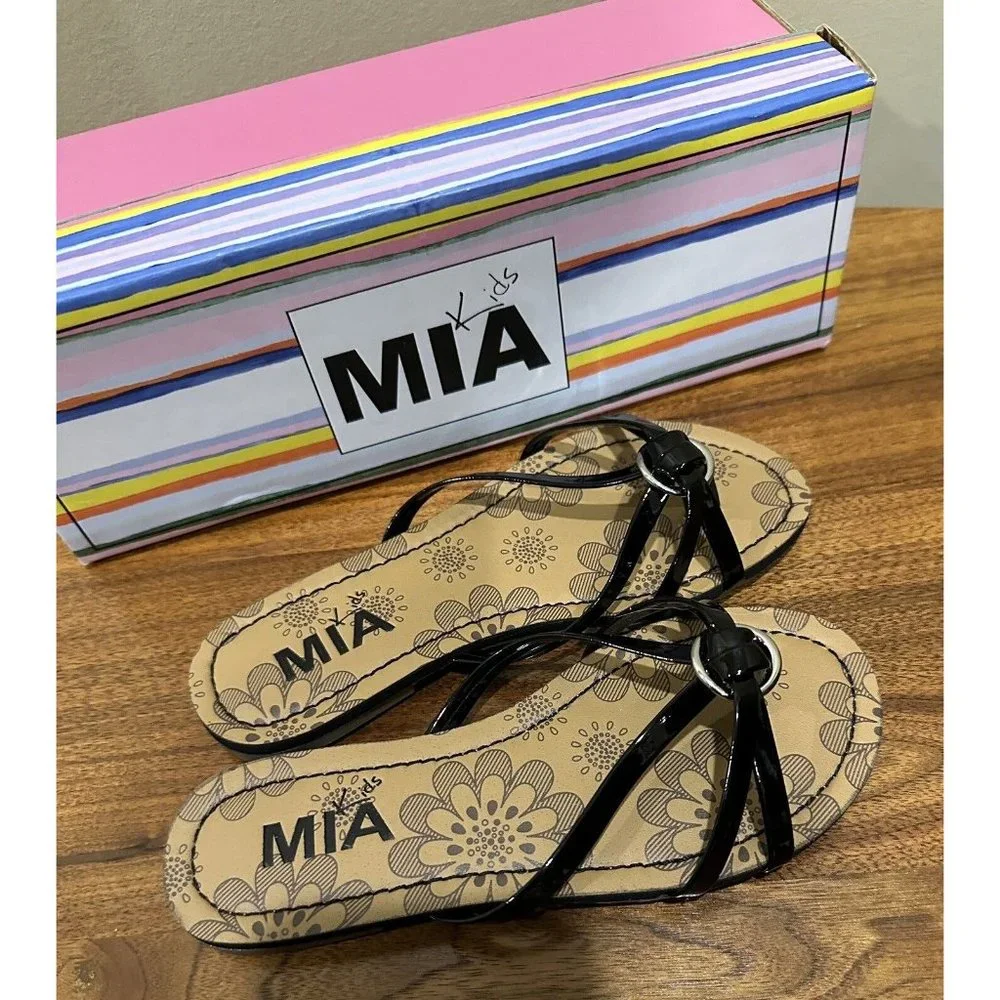 Mia Kids Girls Black 'Cami' Sandals Shoes, Size 12,‎ Brand new in Box